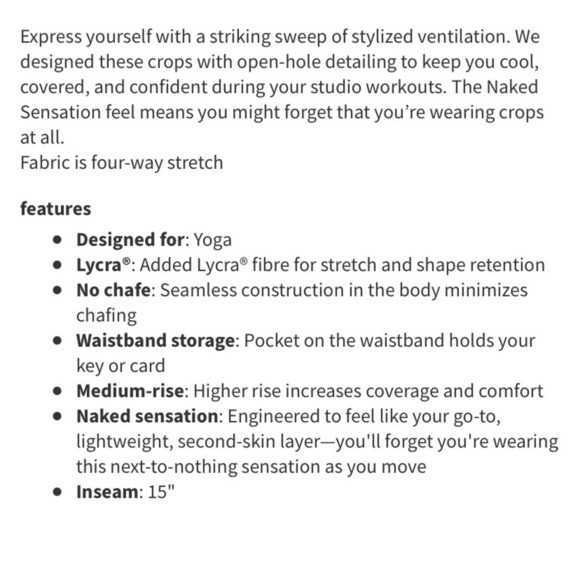 lululemon Black Reveal Crop 15" Size 10 - Picture 4 of 9